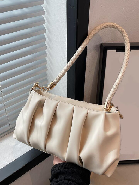 Ruched Faux Leather Bag