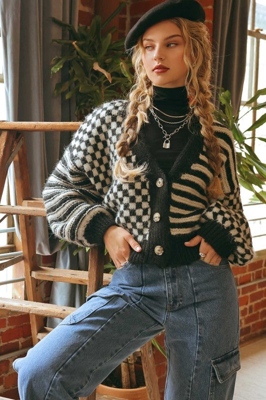 Mixed Patterned Cardi