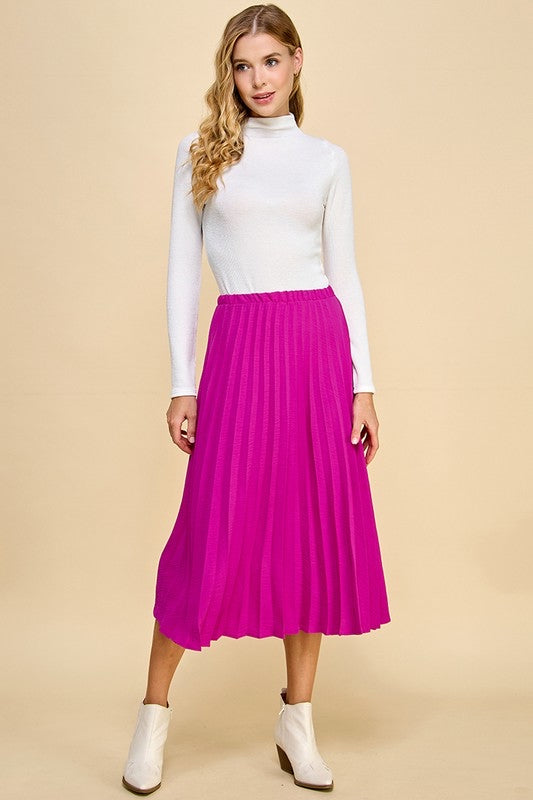 Pleated Midi Skirt
