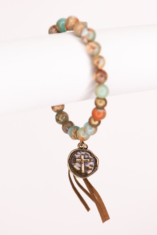 Beaded Coin Bracelet