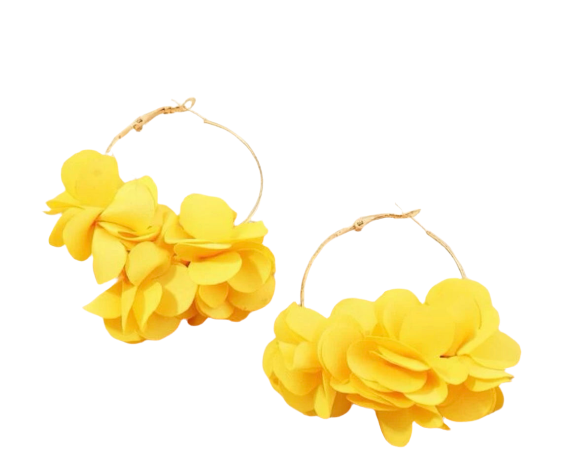 Flower Hoop Earrings