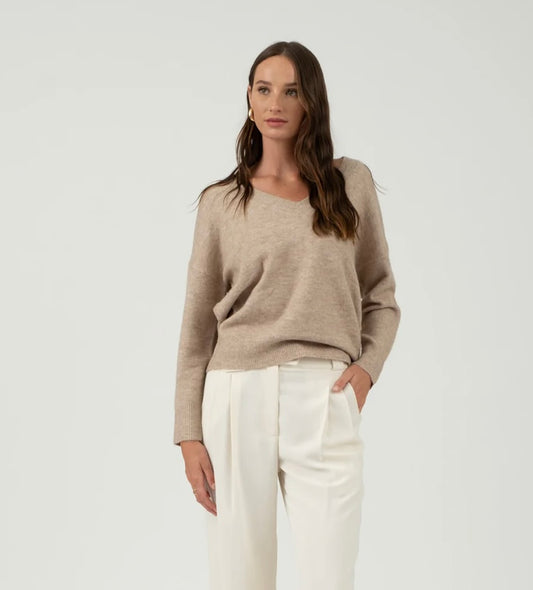 V-Neck Drop Shoulder Sweater