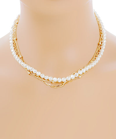 Multi Chain & Pearl Necklace