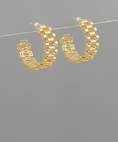 Watch Chain Hoop Earrings
