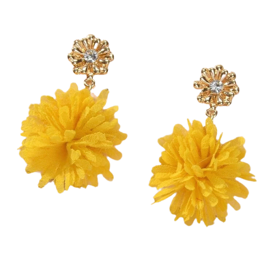 Flower Charm Drop Earrings