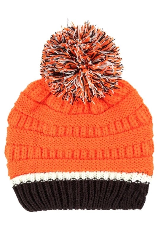 Ribbed Pom Beanie