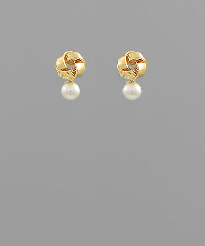 Love Knot & Pearl Earrings