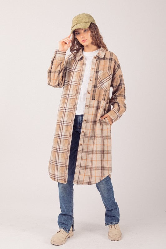 Plaid Midi Shacket