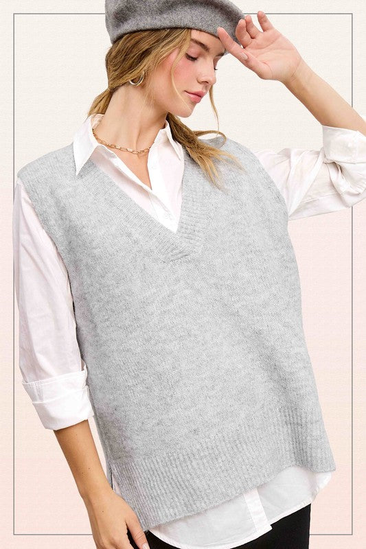 Side Slit Sweater Vest