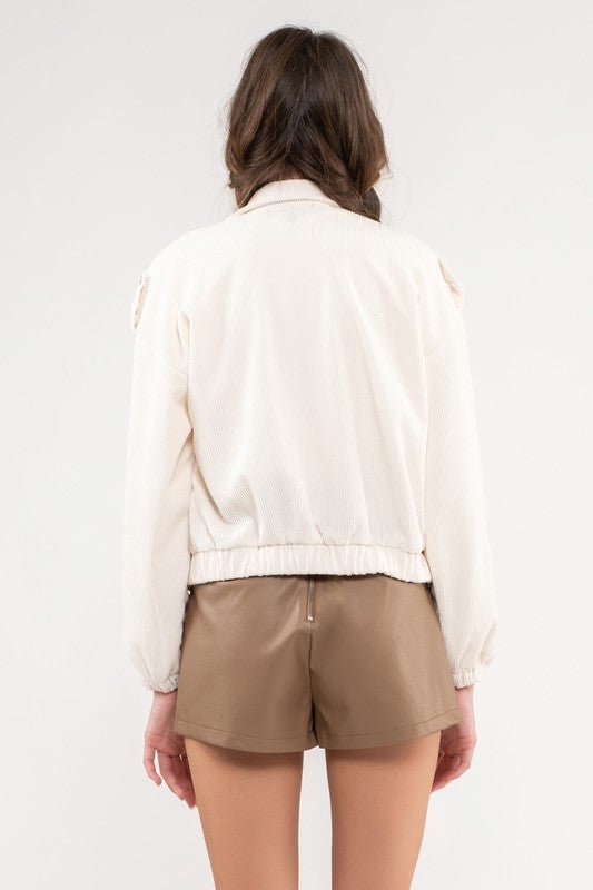 Corduroy Zip Up Jacket