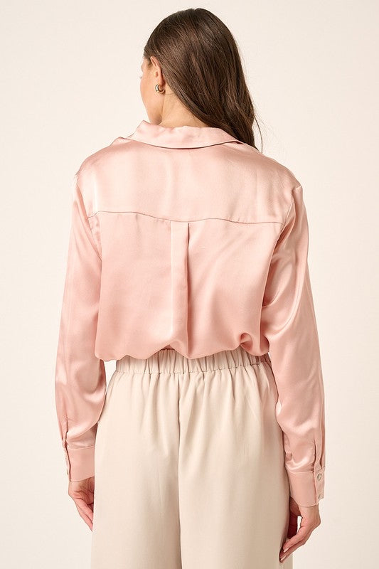 Satin Button Down Top