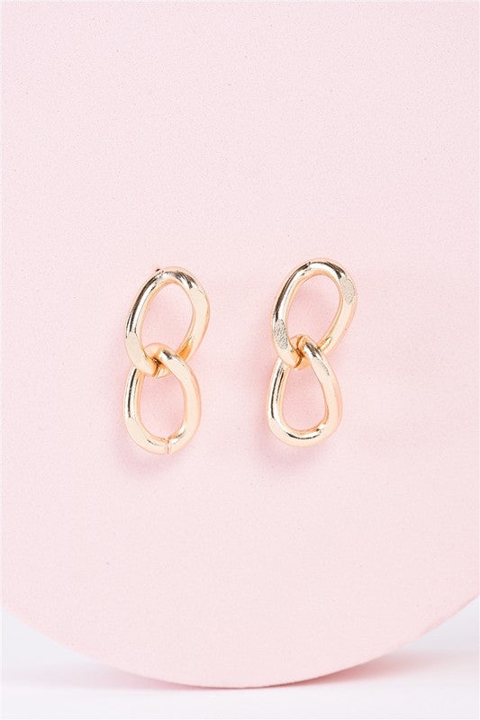 Double Chain Linked Drop Earrings