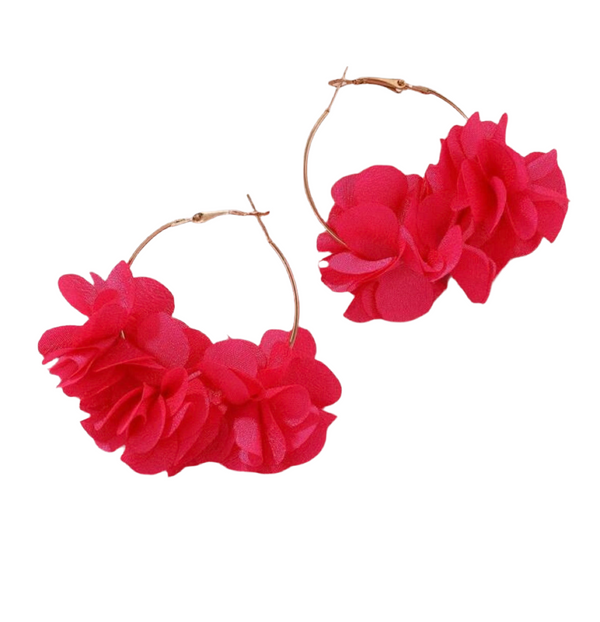 Flower Hoop Earrings