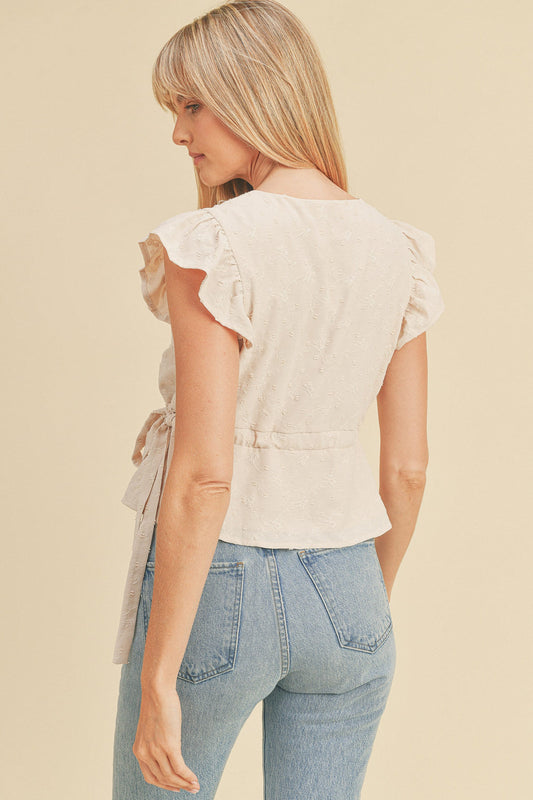 Embroidered Side Tie Top