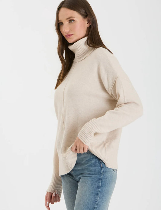 Exposed Seam Turtleneck Sweater