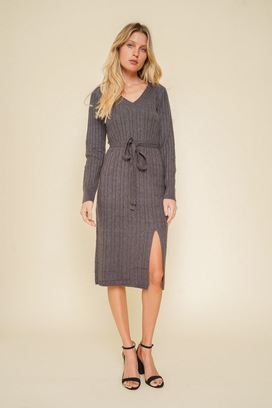 Cable Knit Midi Dress