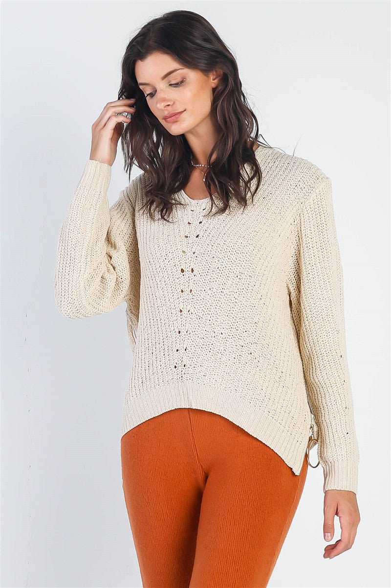 Side Zipper Detail Sweater