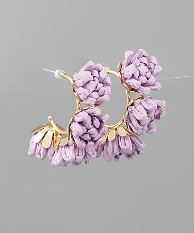 Raffia Flower Hoops