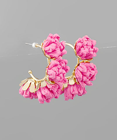 Raffia Flower Hoops