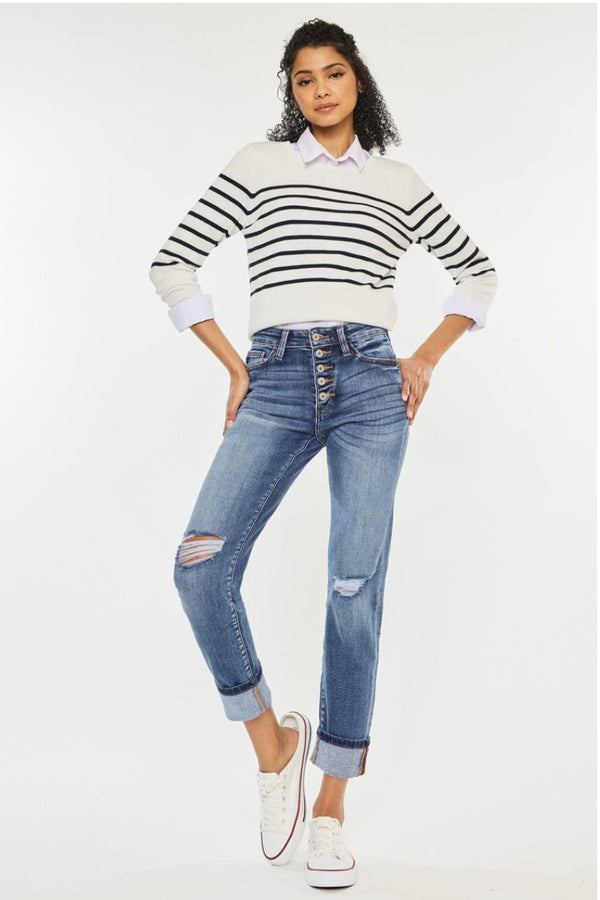 High Rise Skinny Straight Denim