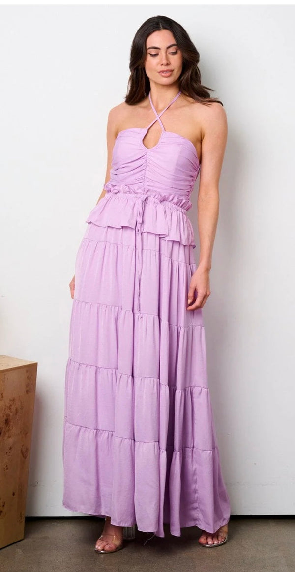 Tiered Ruffle Halter Dress