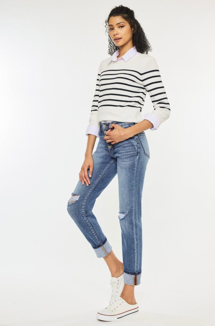 High Rise Skinny Straight Denim