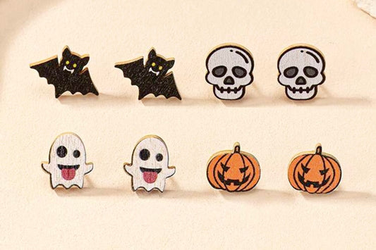 Wooden Halloween Earrings