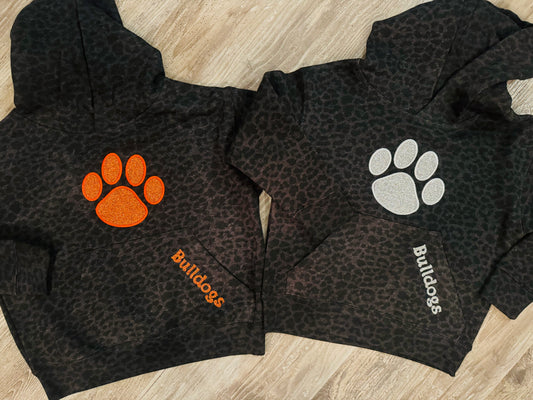 Youth Glitter Pawprint Hoodie