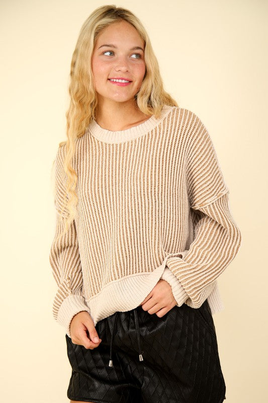 Two Tone Striped Sweater