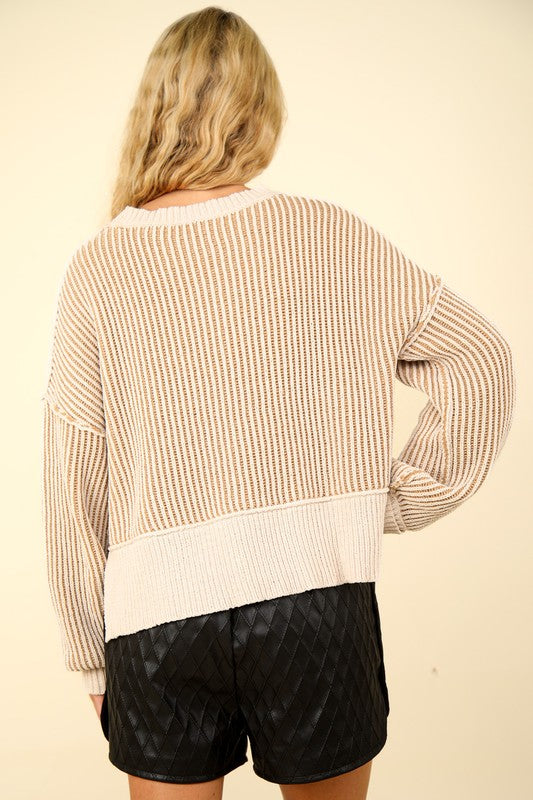 Two Tone Striped Sweater