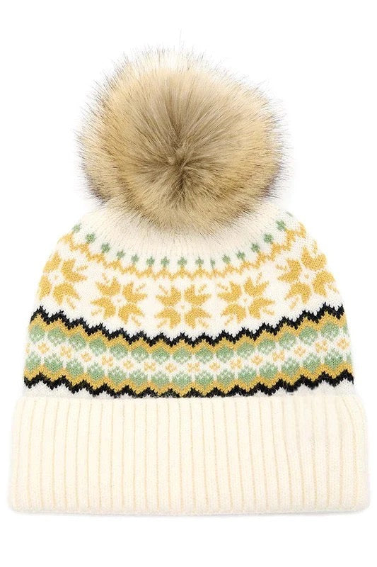 Fair Isle Pom Beanie