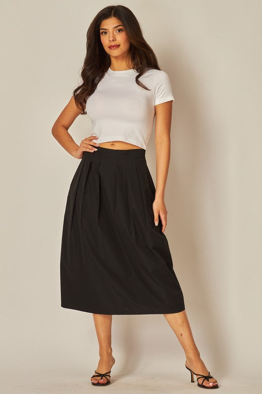 Pleated Midi Skirt