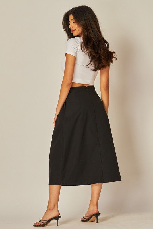 Pleated Midi Skirt