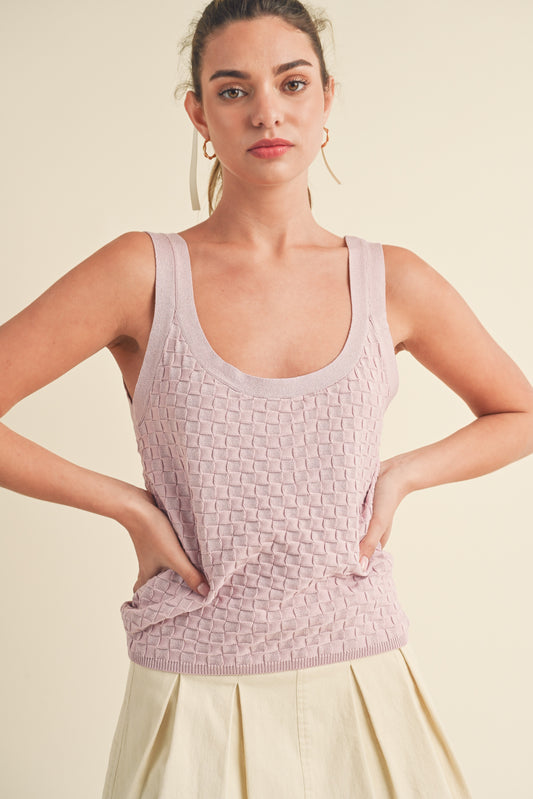 Checkered Knit Tank