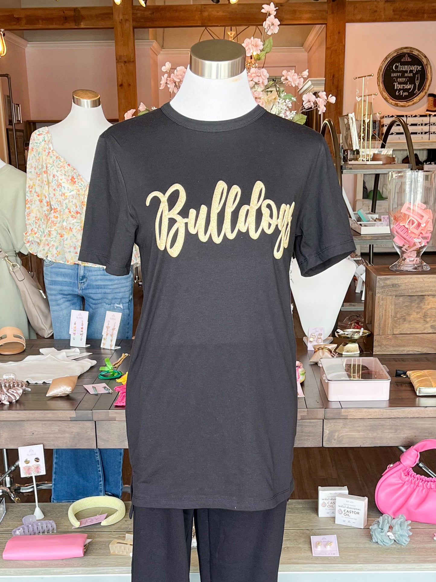 Script BULLDOGS Tunic Tee