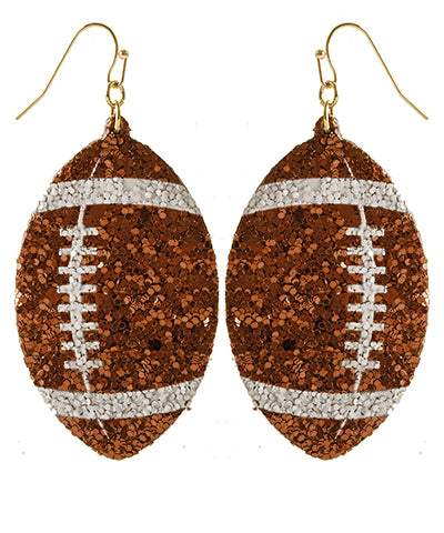Glitter Football Earrings