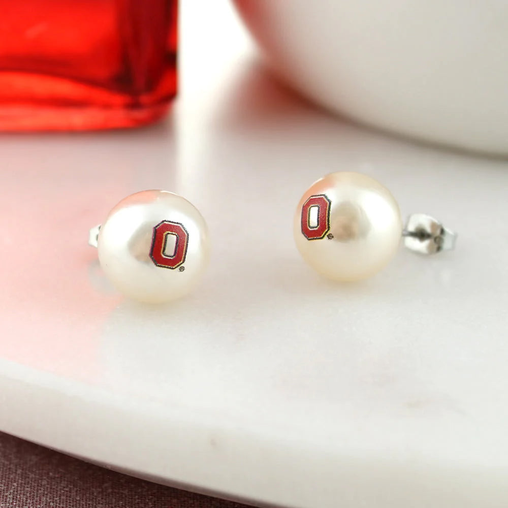 Ohio State Pearl Earrings