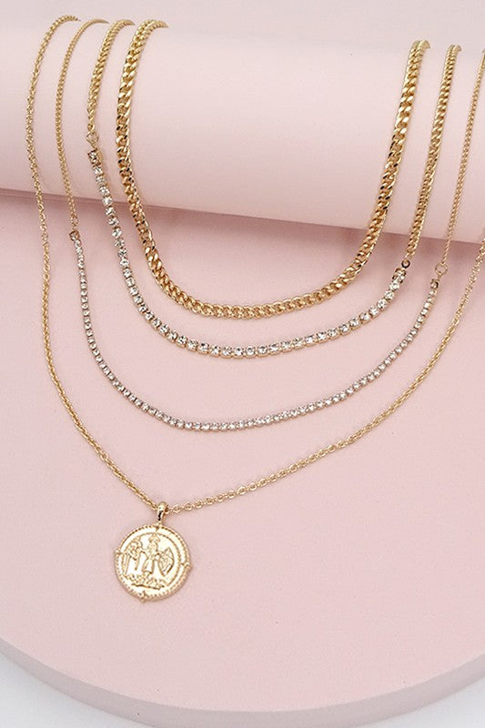 Coin Layered Chain Necklace