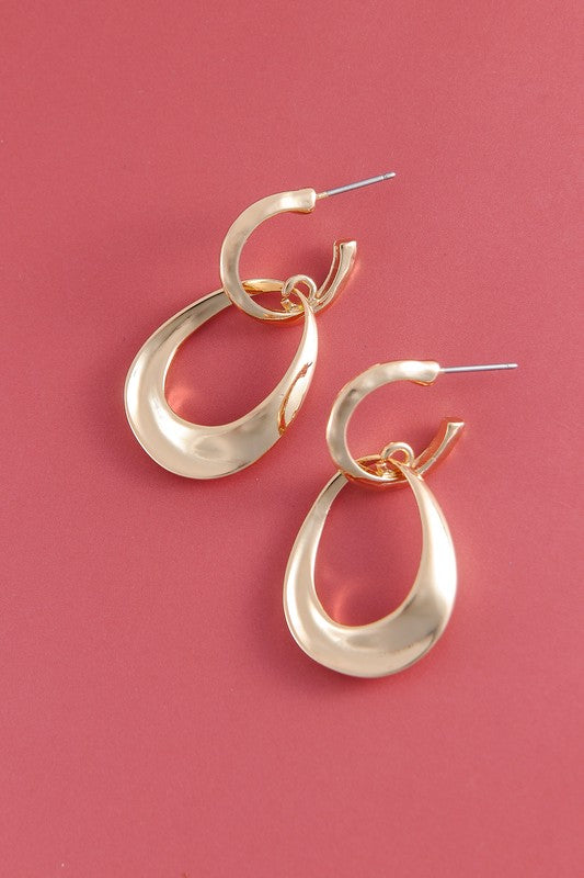 Double Loop Teardrop Earrings