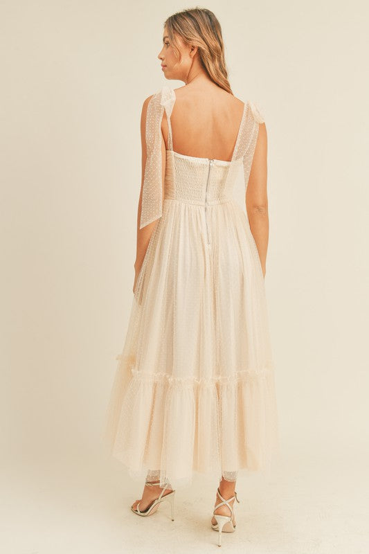 Tie Shoulder Tiered Midi Dress *FINAL SALE*