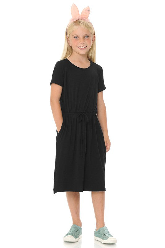 Elastic Waist Midi Dress