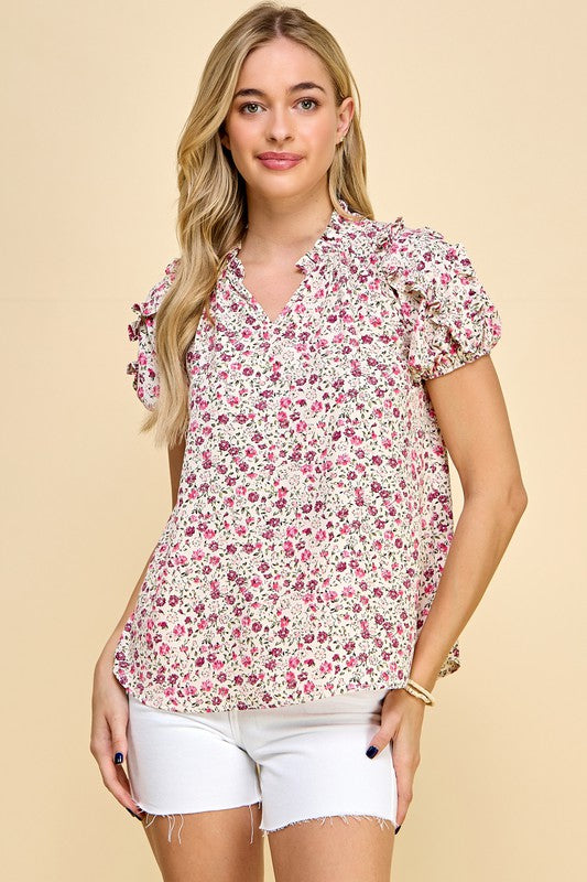 Puff Sleeve Floral Top *FINAL SALE*