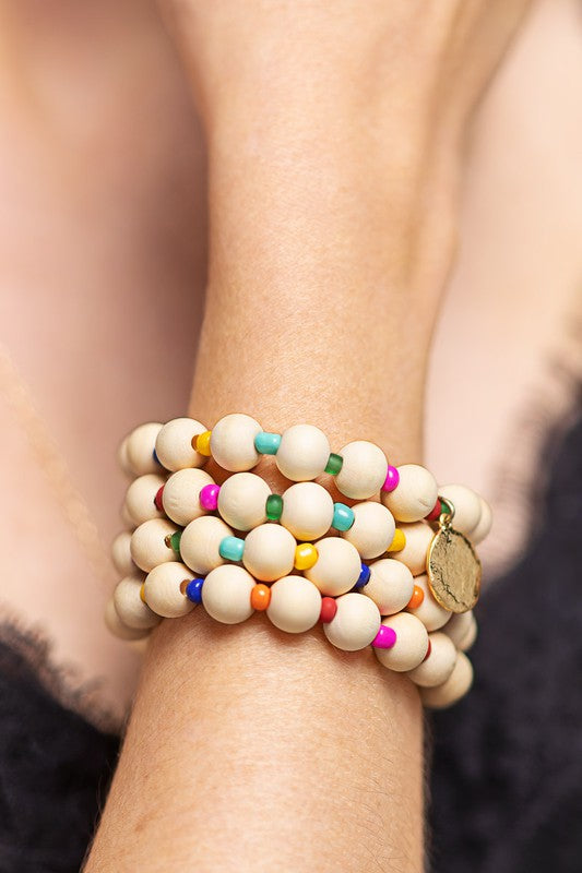Wood Bead Bracelet Set