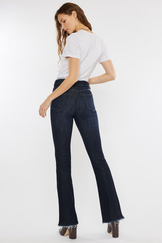 High Rise Exposed Button Bootcut
