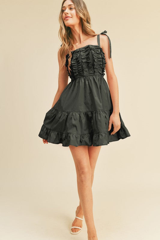 Tie Strap Ruffle Mini Dress *FINAL SALE*