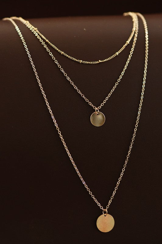 Triple Layered Disc Necklace