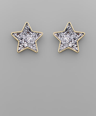 Glitter Star Earrings