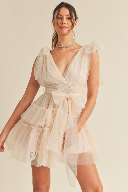 Swiss Dot Mesh Tiered Dress *FINAL SALE*