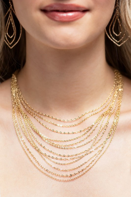 Shiny Layered Chain Necklace