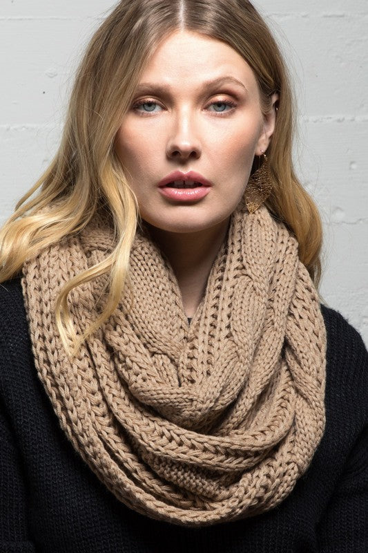 Cable Knit Infinity Scarf *FINAL SALE*